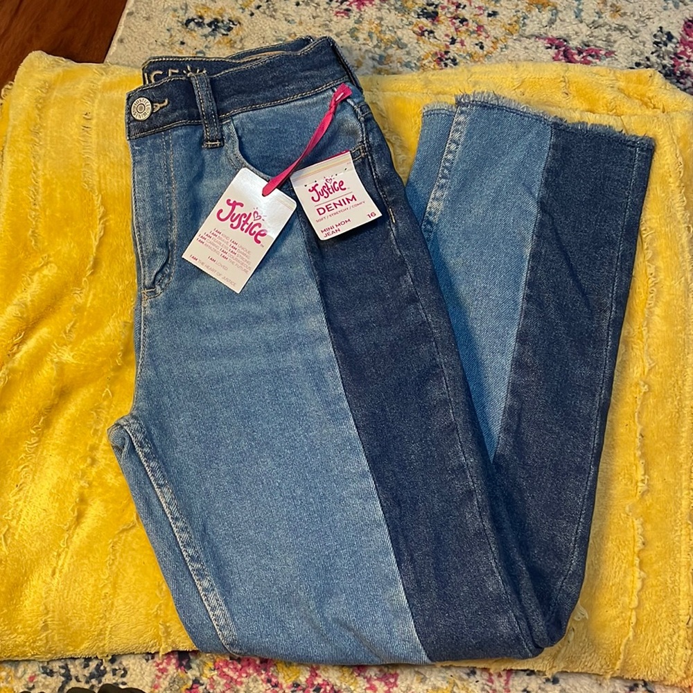 Justice mini mom jeans size 16